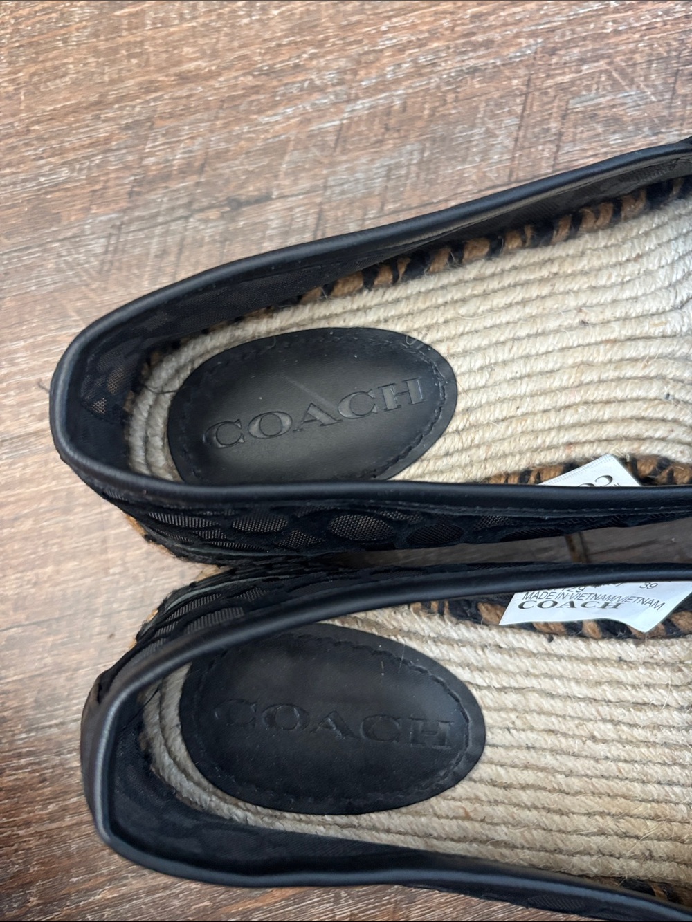 Coach Black Signature Mesh Espadrille Loafers - Picture 3 of 9